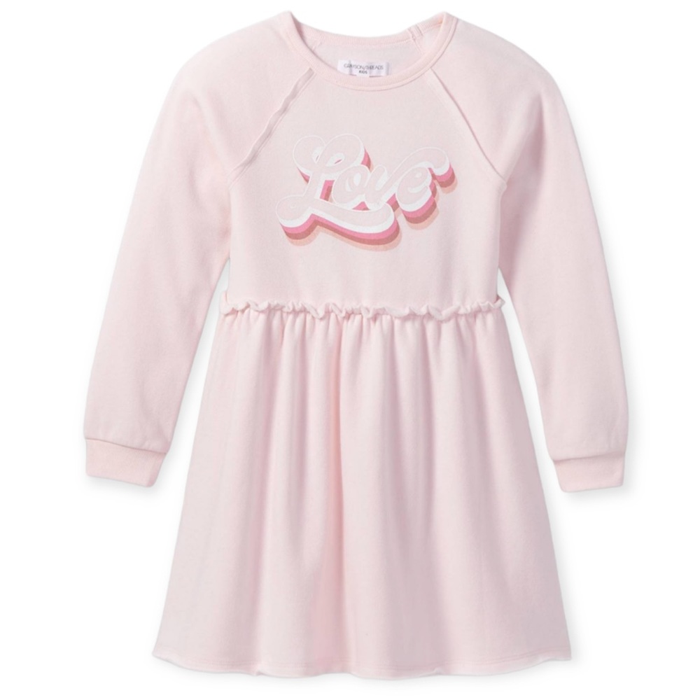 Grayson Threads Kids LIMITED EDITION Long Sleeve Crewneck “Love” Dress
